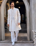 Chapelle Cream Open Sherwani Set By KYNAH, Luxury Indian Fashion & Bridal Wear