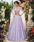 Chapelle Lavender Sequin Lehenga Set By KYNAH, Luxury Indian Fashion & Bridal Wear