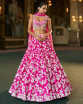 Fuchsia Pink Thread Work Lehenga Set By KYNAH, Luxury Indian Fashion & Bridal Wear