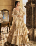 Cream Jacket Lehenga Set By KYNAH, Luxury Indian Fashion & Bridal Wear