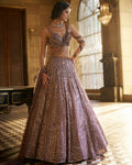 Dusty Mauve Sequin Lehenga Set By KYNAH, Luxury Indian Fashion & Bridal Wear