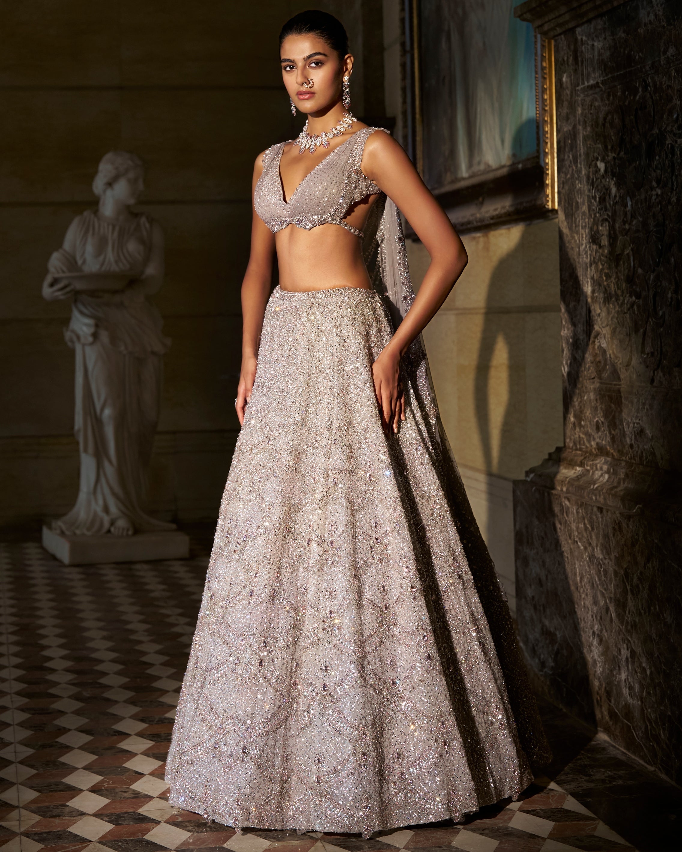 Pink Crystal Lehenga Set By KYNAH, Luxury Indian Fashion & Bridal Wear