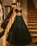 Falaknuma Emerald Green Lehenga Set By KYNAH, Luxury Indian Fashion & Bridal Wear