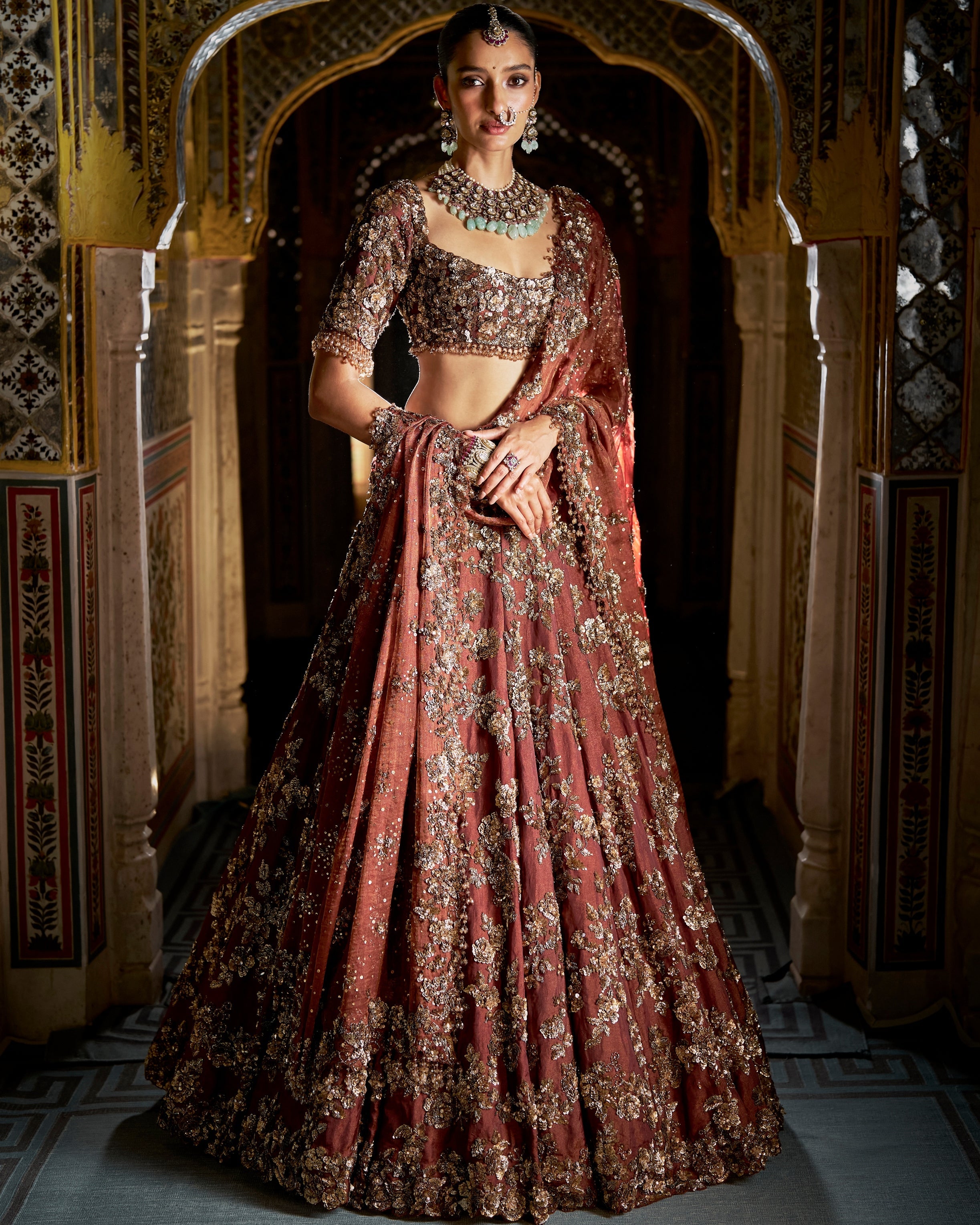 Bronze Gold Vows Lehenga Set By KYNAH, Luxury Indian Fashion & Bridal Wear
