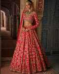 Red Vows Crystal Lehenga Set By KYNAH, Luxury Indian Fashion & Bridal Wear