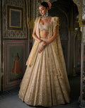 Ivory Gold Vows Pearl Lehenga Set By KYNAH, Luxury Indian Fashion & Bridal Wear