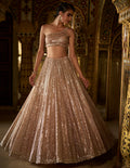 Rose Gold Sequin Lehenga Set By KYNAH, Luxury Indian Fashion & Bridal Wear
