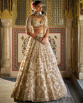 Ivory Gold Vows Floral Lehenga Set By KYNAH, Luxury Indian Fashion & Bridal Wear