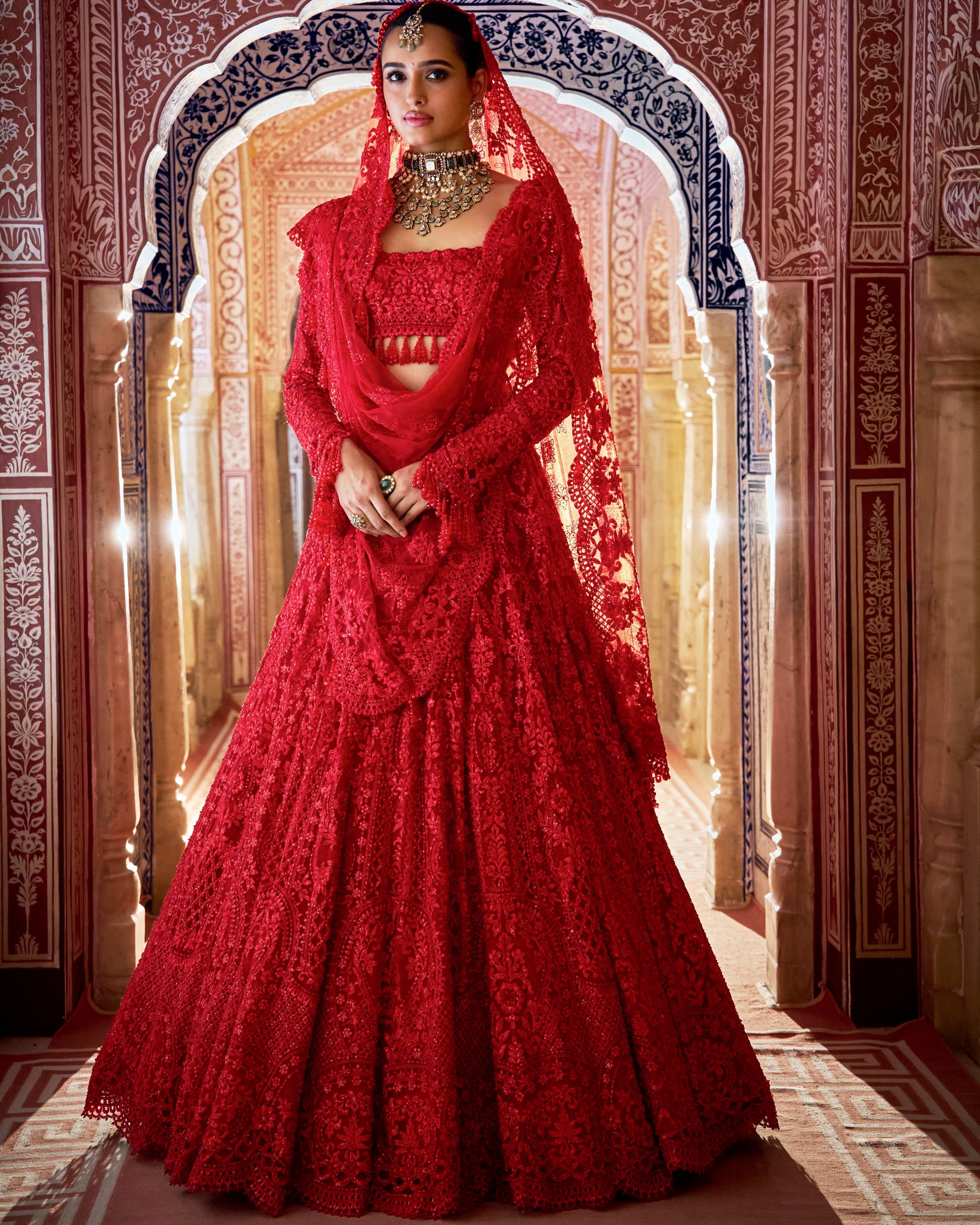 Red Vows Lehenga Set By KYNAH, Luxury Indian Fashion & Bridal Wear
