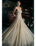 Ivory Corset Fit Pearl Gown By KYNAH, Luxury Indian Fashion & Bridal Wear