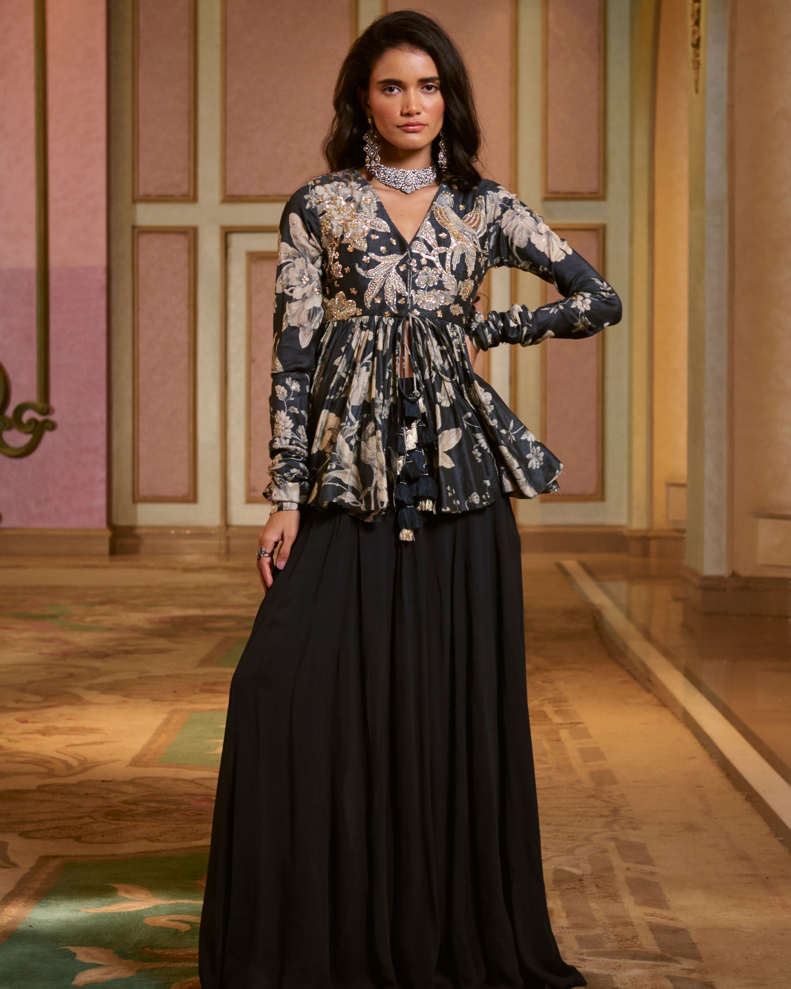 Primrose Peplum Set By KYNAH, Luxury Indian Fashion & Bridal Wear