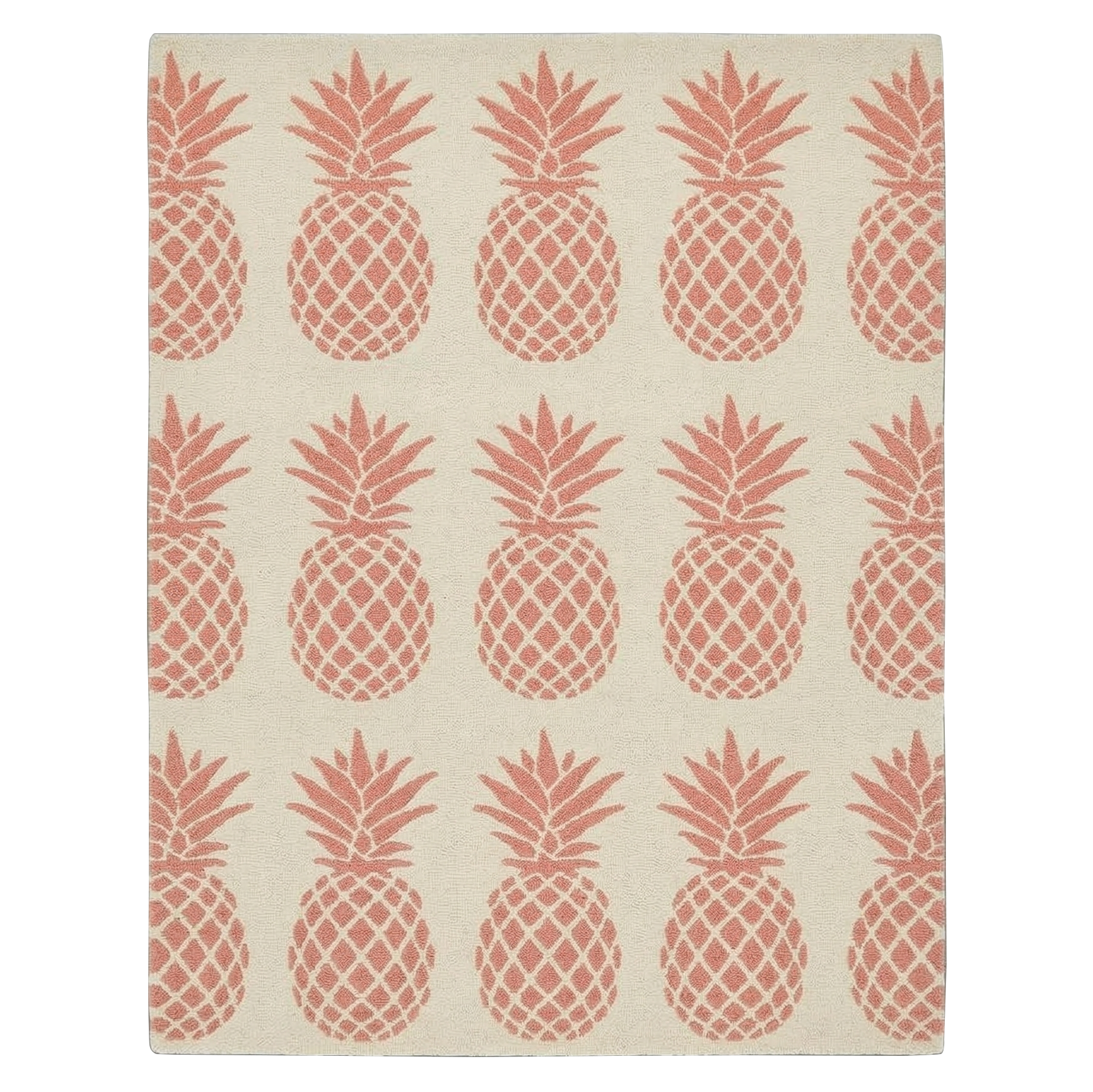 Coral Pineapple Hand Tufted Wool Rug
