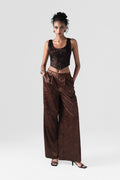 Tomboy Corset Top and Wide-Leg Pants Set