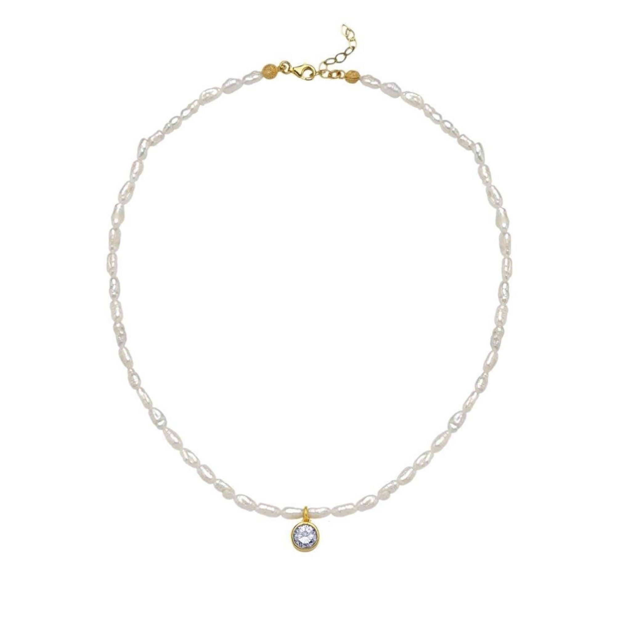 Cosmic Pearl Zodiac Necklace Lilac Birthstone