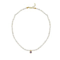 Cosmic Pearl Zodiac Necklace Purple Birthstone