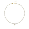 Cosmic Pearl Zodiac Necklace White Birthstone