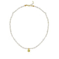 Cosmic Pearl Zodiac Necklace Yellow Birthstone