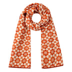 Orange Scarf with Islamic Pattern Print