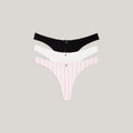 Lounge Underwear Cotton Kisses Thongs (3-Pack) - Pink Print