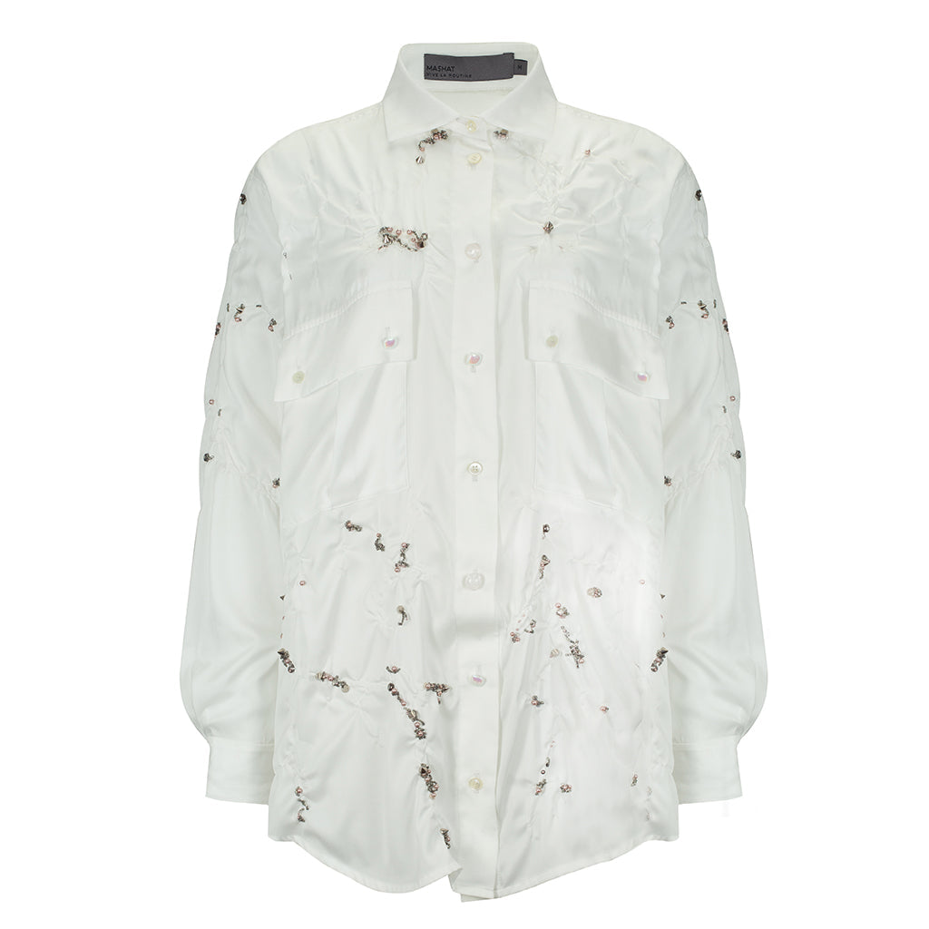 Couture White Wrinkled Shirt