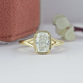 Crushed Cushion Cut Milgrain Bezel Solitaire Ring