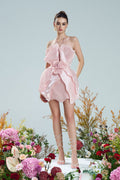 Petrichor Crystal-Embellished Orchid Petal Mini Dress