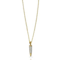 Crystal Pavé and Gold Bullet Pendant Necklace