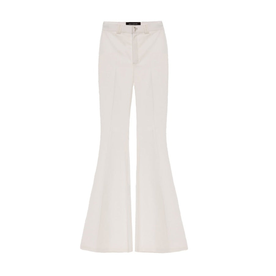Flared Pants With Crystals | Ecru