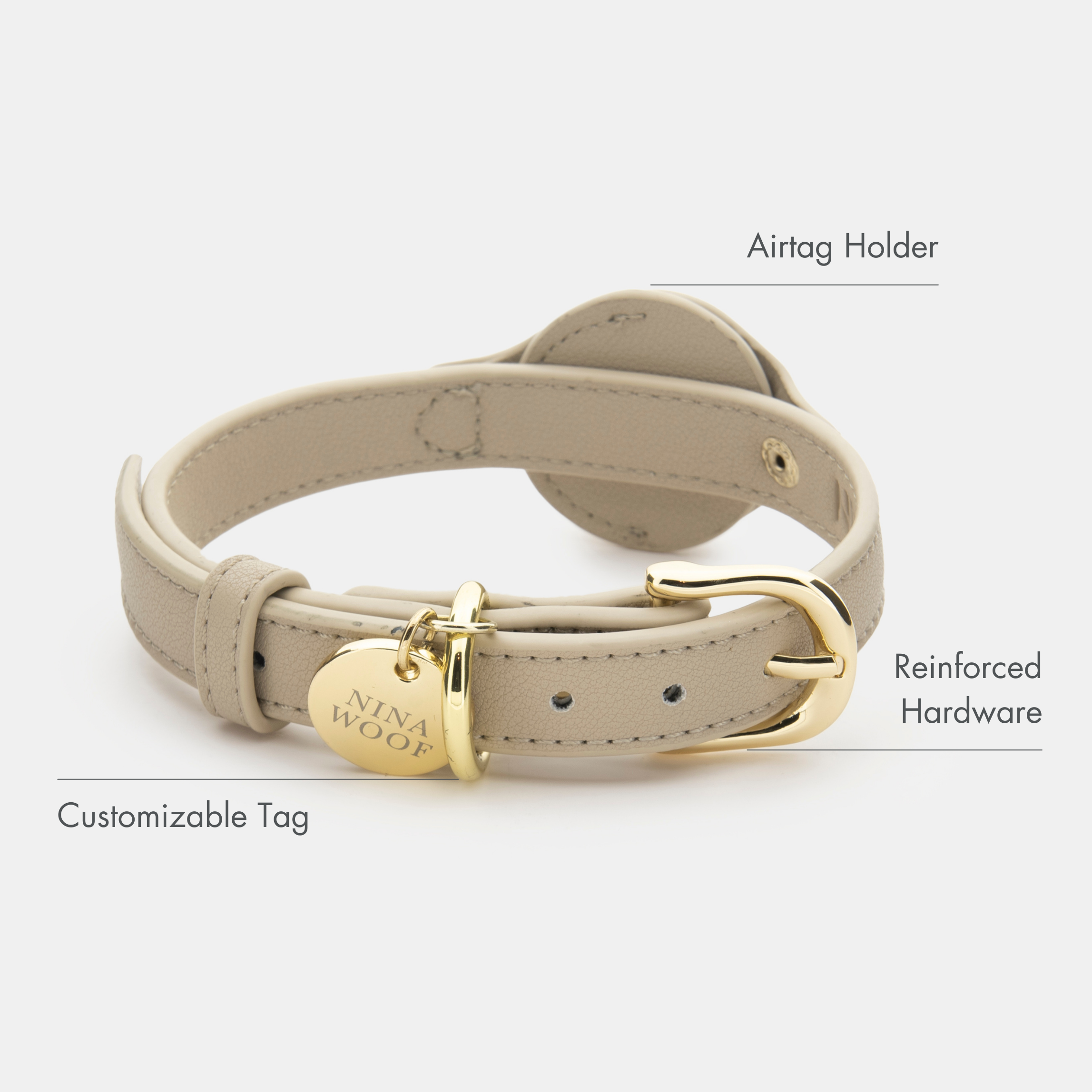 Collar Airtag Beige