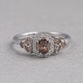 Fancy Cushion Cut Halo Champagne Diamond Ring