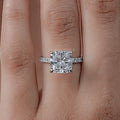Cushion Lab Diamond Hidden Halo Engagement Ring