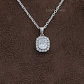Cushion Cut Lab Diamond Halo Pendant