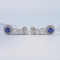 Cushion Cut Gemstone And Diamond Drop Dangle Earrings