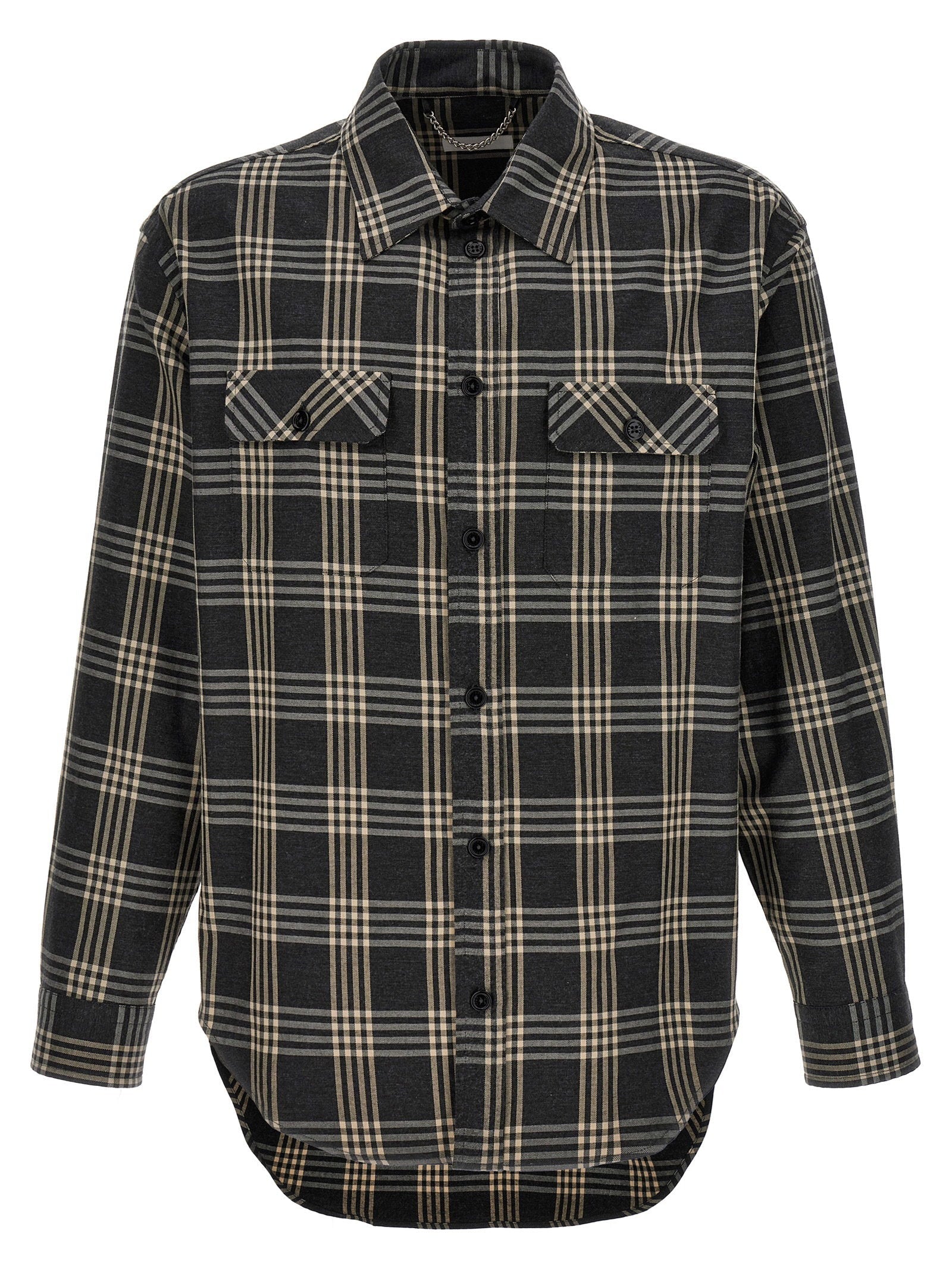 1989 Studio Check-Print Flannel Shirt — Black