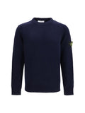 Stone Island Crewneck with Logo Patch Sweater — Navy
