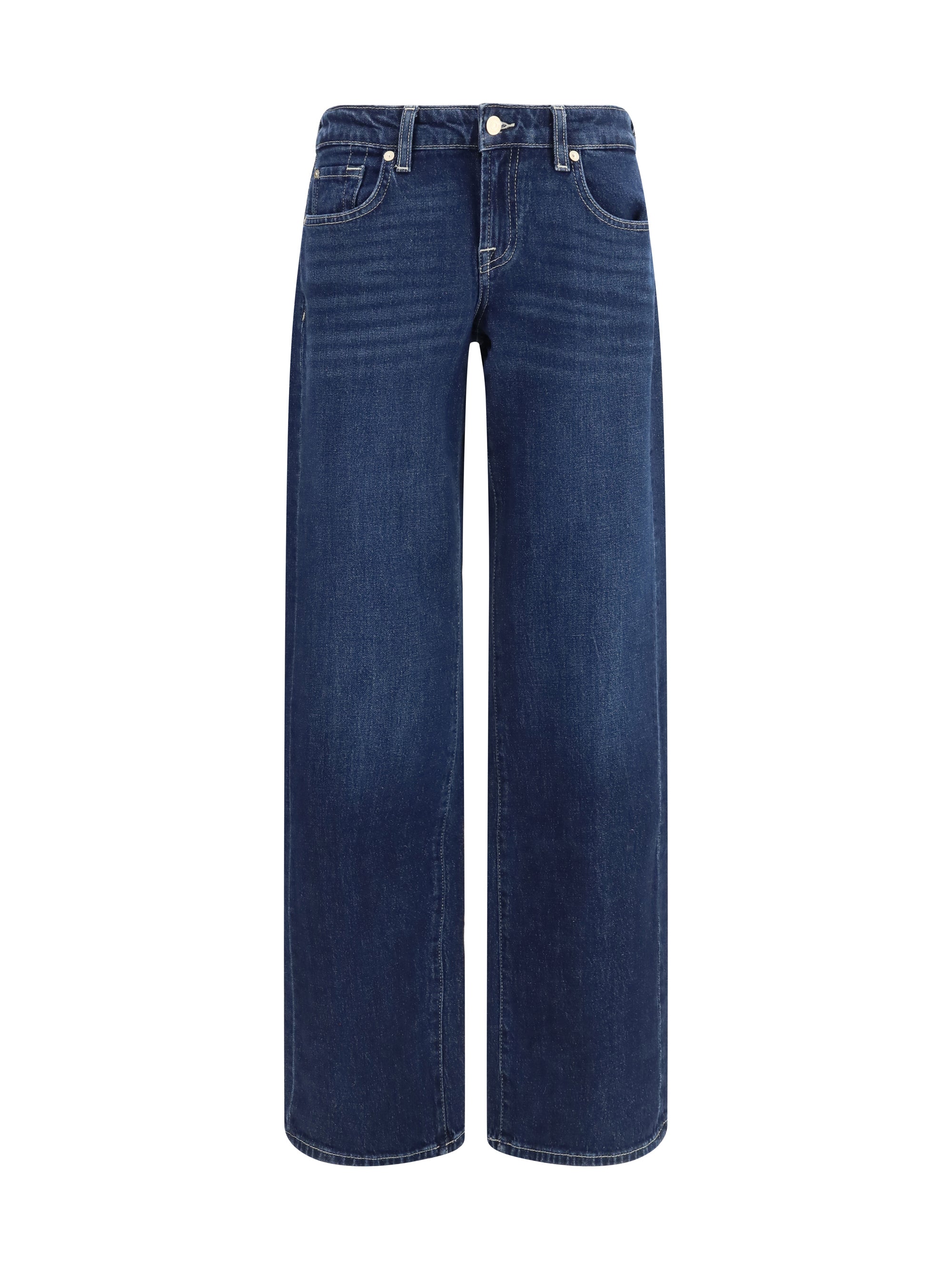 7for Low Straight Jeans — Navy