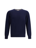 Brunello Cucinelli Cashmere Crew Neck Sweater — Navy
