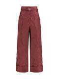 Fendi Taffeta Silk Trousers — Purple