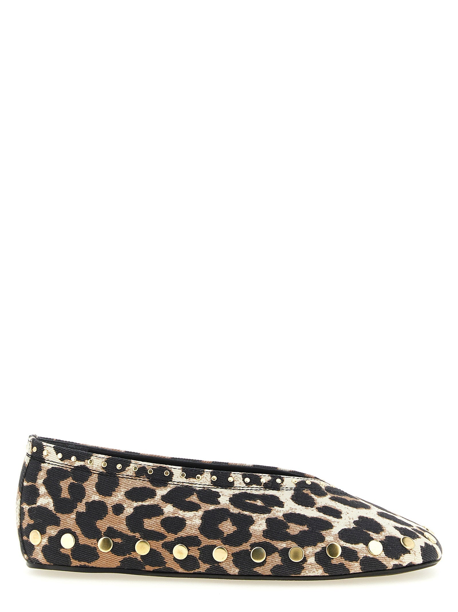 Ganni Jenny Ballet Flat — Leopard Print