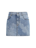 Fiorucci Angel-Print Denim Mini Skirt — Blue