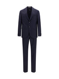 Hugo Boss Black Striped Merino Wool Suit — Navy