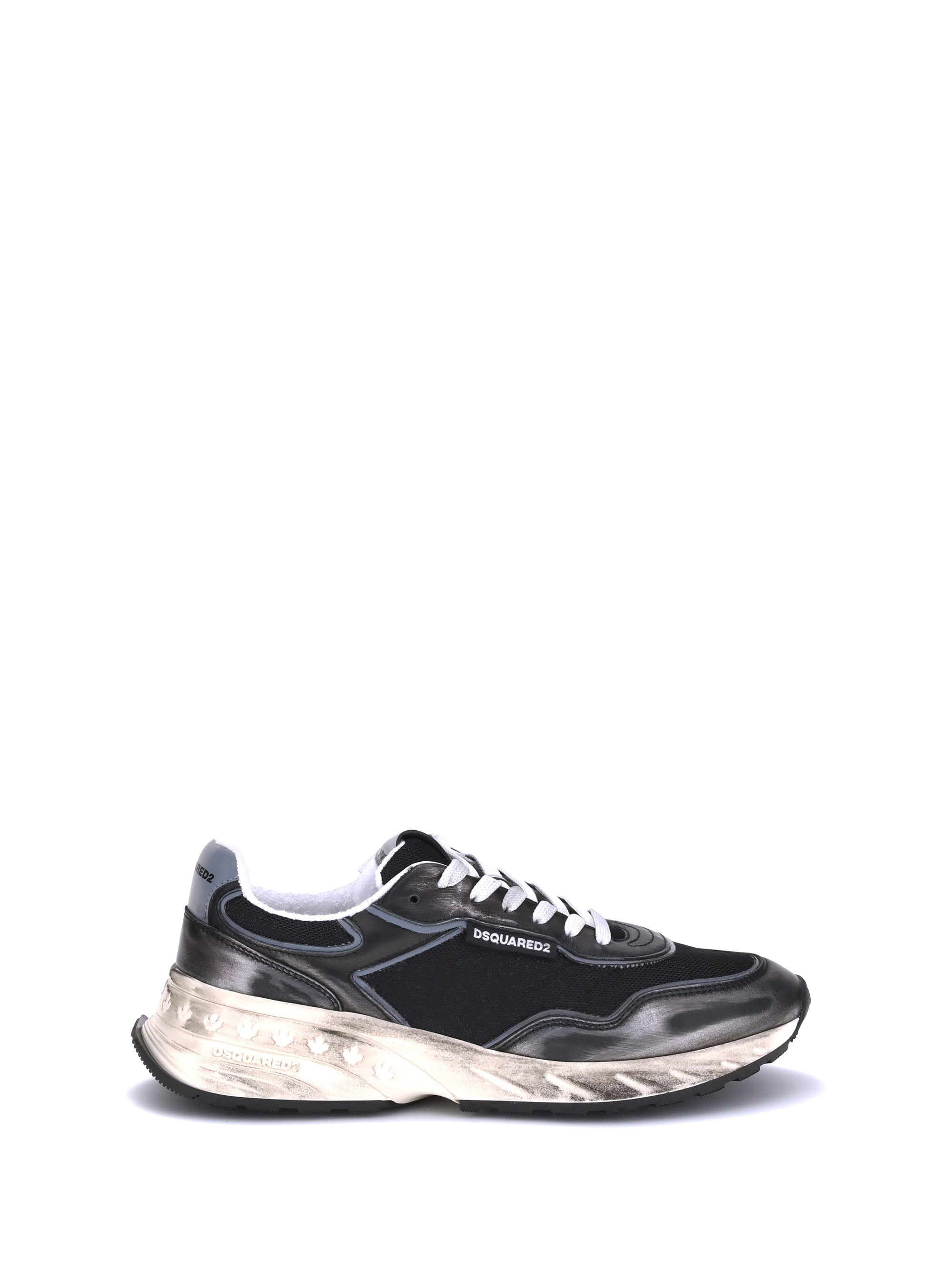 Dsquared2 Paneled Retro Sneakers — Black