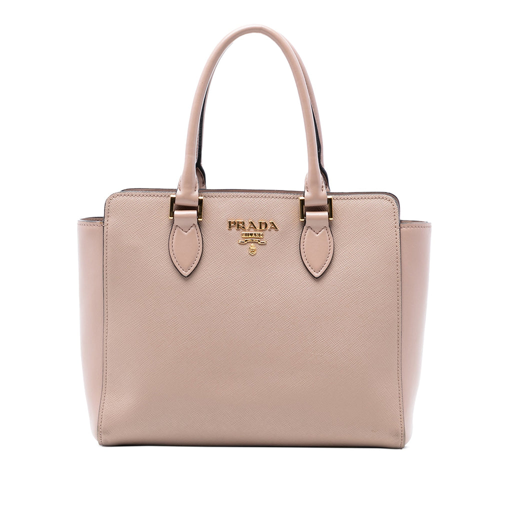 Soft Calf Trimmed Saffiano Lux Open Convertible Tote