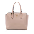 Soft Calf Trimmed Saffiano Lux Open Convertible Tote