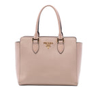 Soft Calf Trimmed Saffiano Lux Open Convertible Tote