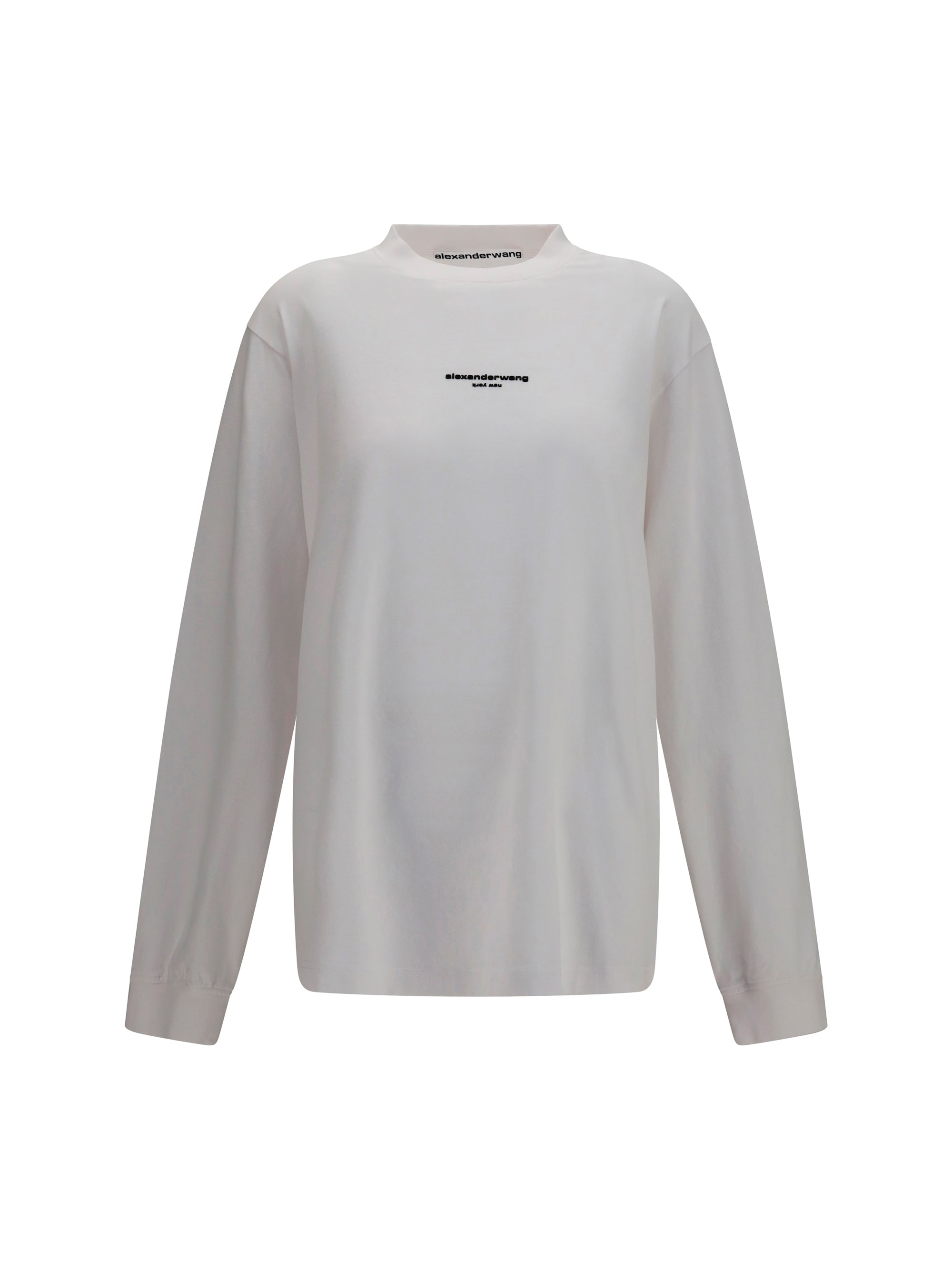 Alexander Wang Long-Sleeve Logo T-Shirt — White