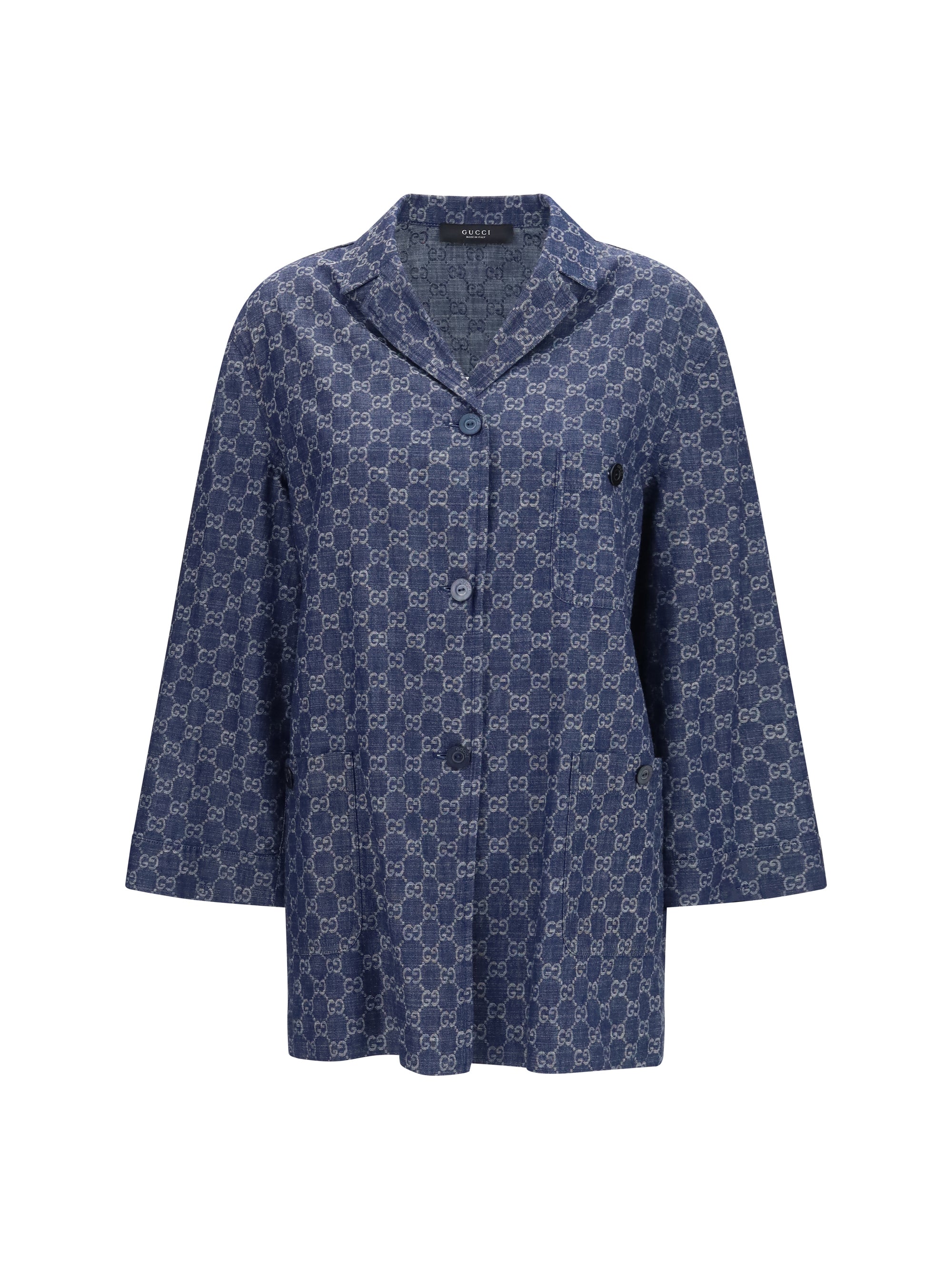 Gucci GG Jacquard Cotton Jacket — Blue