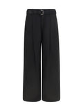 Sacai Wide-Leg Cotton Chino Trousers — Black