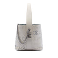 Small Perforated Calfskin Logo Eyelet Bucket Bag