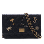Quilted Aged Calfskin Reissue 2.55 Lucky Charms Wallet On Chain